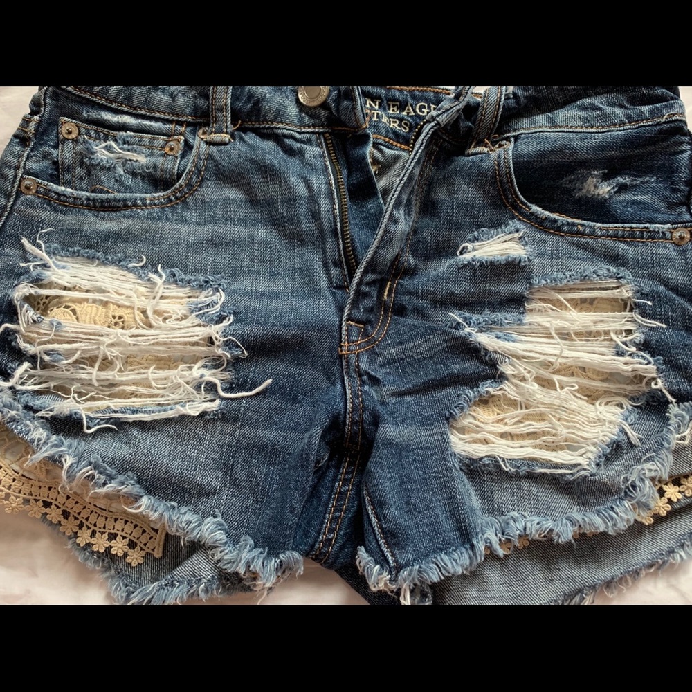 Jean shorts with cute pocket details, high rise